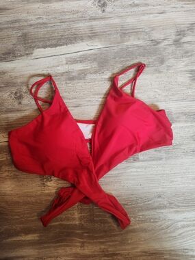 Red Strappy Bikini Top